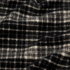 Italian Black and Cream Plaid Double Faced Cashmere Coating - Detail | Mood Fabrics