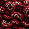 Italian Black  and Red Medallions Wool Blend Jacquard Knit - Folded | Mood Fabrics