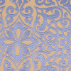 Stone Blue/Mustard Damask Woven - Detail | Mood Fabrics