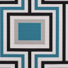 Teal, Tan and Black Geometric Geometric Canvas | Mood Fabrics