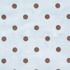 Blue/Chocolate Polka Dots Faux Suede - Detail | Mood Fabrics