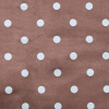 Chocolate/Blue Polka Dots Faux Suede - Detail | Mood Fabrics