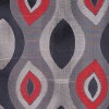 Black/Heather Gray/Gray/Garnet Geometric Taffeta - Detail | Mood Fabrics