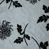 Ivory/Black Floral Flocked - Detail | Mood Fabrics