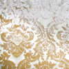 Caramel/Royal Gold Damask Velvet | Mood Fabrics