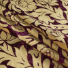Royal Purple Velvet with Royal Gold Foil Floral Design - Folded | Mood Fabrics
