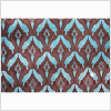 Mocha/Turquoise Damask Chenille - Full | Mood Fabrics