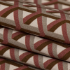 Mood Exclusive Isometric Entanglement Maroon Stretch Cotton Sateen - Folded | Mood Fabrics