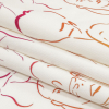Mood Exclusive Pink, White and Orange Language of Love Stretch Cotton Sateen - Folded | Mood Fabrics