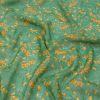 Mood Exclusive Teal Dance with the Daffodils Viscose Georgette | Mood Fabrics