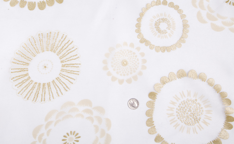 White/Victorian Gold Floral Organza | Mood Fabrics